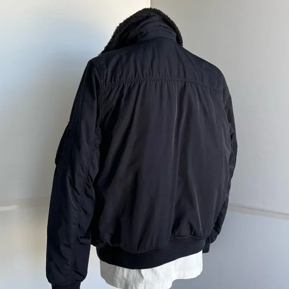 Gap men’s navy bomber jacket with sherpa collar - Picture 4 of 13